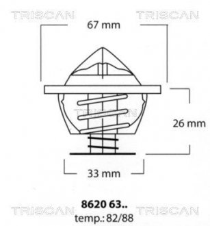 Термостат Bmw, Ford Galaxy /80C/VW Bora,Golf IV,Passat,T IV 2.3-2.8 V6 97/08- TRISCAN 86206382