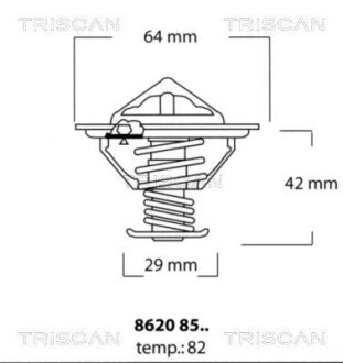 Термостат Toyota Land Cruiser 4.2 TD/Honda Accord VII 98-> TRISCAN 86208582