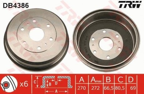 Барабан гальмівний TRW DB4386