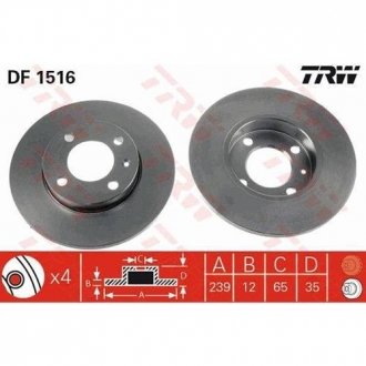 Диск тормозной TRW DF1516