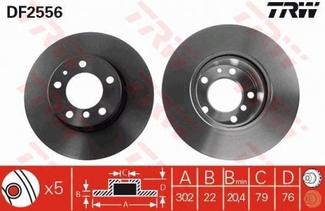 Диск тормозной TRW DF2556