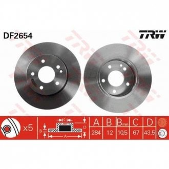 Диск гальмівний TRW DF2654