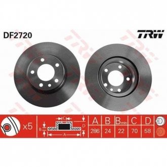 Диск тормозной TRW DF2720