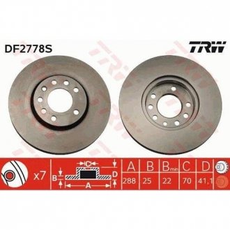 Диск тормозной TRW DF2778S