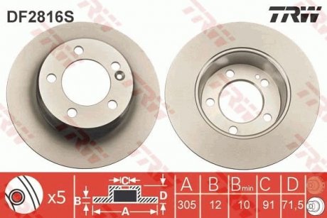 Диск тормозной TRW DF2816S