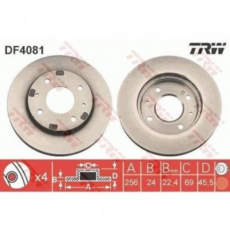 Диск тормозной TRW DF4081 (фото 1)