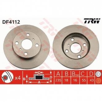 Диск тормозной TRW DF4112