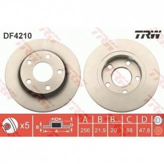 Диск тормозной TRW DF4210