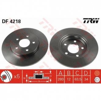 Диск тормозной TRW DF4218