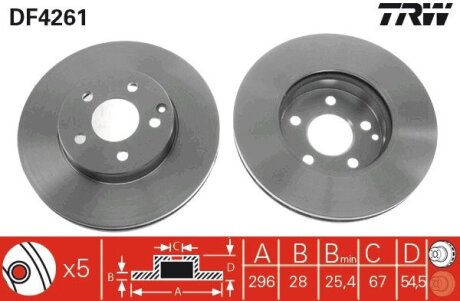 Диск тормозной TRW DF4261 (фото 1)