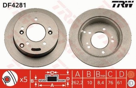 Диск тормозной TRW DF4281 (фото 1)