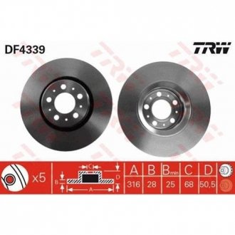 Диск тормозной TRW DF4339