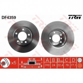 Диск тормозной TRW DF4359 (фото 1)