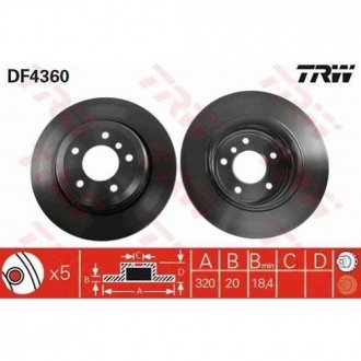 Диск тормозной TRW DF4360