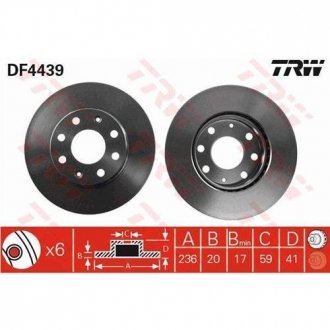 Диск тормозной TRW DF4439 (фото 1)