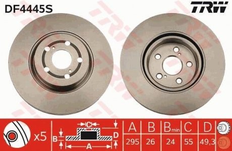 Гальмівний диск TRW DF4445S