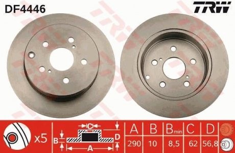 Гальмівний диск TRW DF4446 (фото 1)