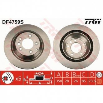 Диск тормозной TRW DF4759S (фото 1)