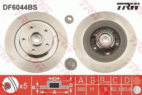 Диск гальмівний TRW DF6044BS