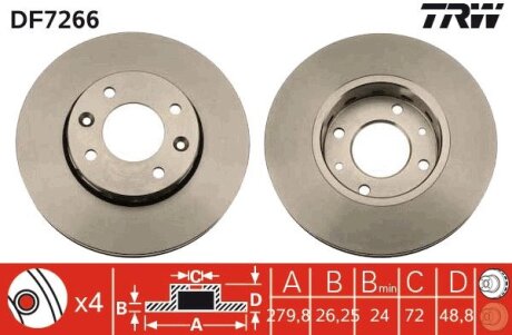 Гальмівний диск TRW DF7266