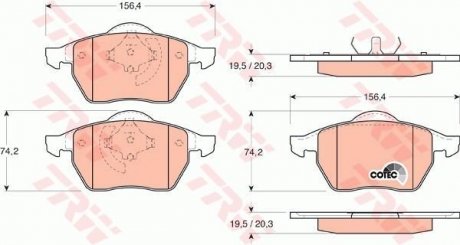 Гальмівні колодки, дискові TRW GDB1200 (фото 1)