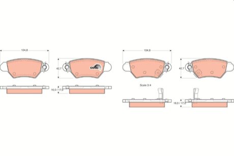 Комплект гальмівних колодок TRW GDB1352