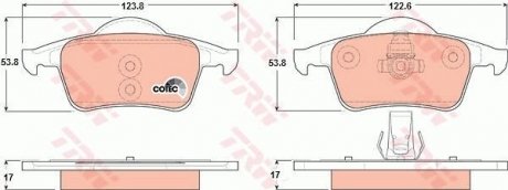 Комплект гальмівних колодок, дискове гальмо TRW GDB1389 (фото 1)