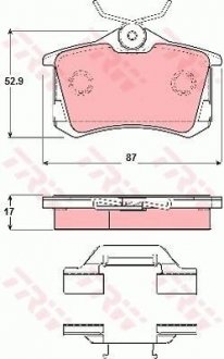 Колодки тормозные AUDI/CITROEN/FORD/SEAT/SKODA/PEUGEOT/VW \'\'R \'\'>>07 TRW GDB1416 (фото 1)