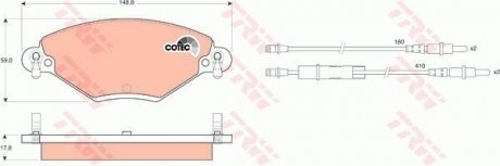 Колодки тормозные CITROEN C5/C5 Estate/Break TRW GDB1448