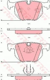 Комплект гальмівних колодок, дискове гальмо TRW GDB1499 (фото 1)