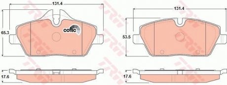 Тормозные колодки перед. BMW 1(E81/E87)/MINI 06- TRW GDB1611