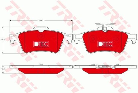 Гальмівні колодки, дискові TRW GDB1621DTE