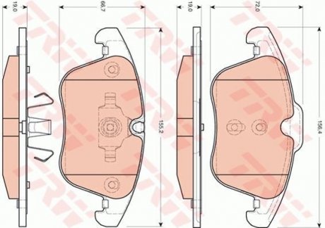 Гальмівні колодки, дискові TRW GDB1705