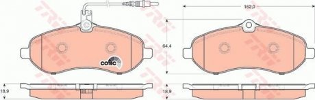 Комплект тормозных колодок из 4 шт. дисков TRW GDB1719 (фото 1)