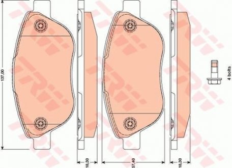 Гальмівні колодки TRW GDB1750