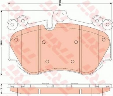 Колодки гальмівні передн Porsche Cayenne (02-) TRW GDB1764