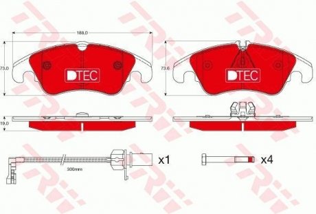 Гальмівні колодки, дискові TRW GDB1768DTE