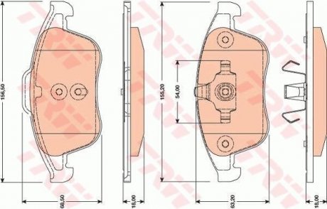 Гальмівні колодки, дискові TRW GDB1788