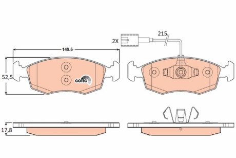 Комплект гальмівних колодок, дискове гальмо TRW GDB1900