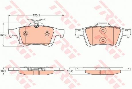 Комплект гальмівних колодок - дискові TRW GDB2033