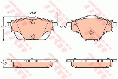 Комплект гальмівних колодок з 4 шт. дисків TRW GDB2034