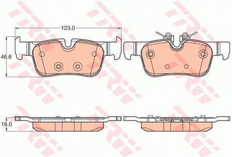 Комплект гальмівних колодок з 4 шт. дисків TRW GDB2063