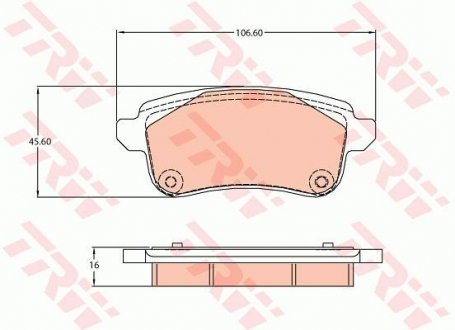 Комплект гальмівних колодок з 4 шт. дисків TRW GDB2136