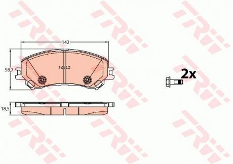 Гальмівні колодки, дискові TRW GDB2152