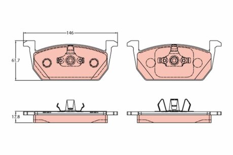 Колодки тормозные SEAT/SKODA Leon/Scala/Kamiq "F "12>> TRW GDB2159