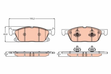 Колодки тормозные FORD Galaxy/S-Max/Edge "F "15>> TRW GDB2167