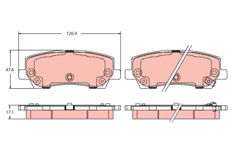 Комплект гальмівних колодок TRW GDB2388 (фото 1)