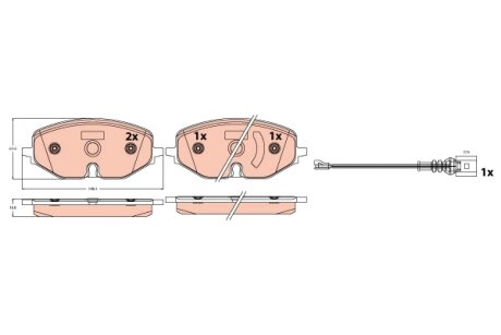 Комплект гальмівних колодок, дискове гальмо TRW GDB2392
