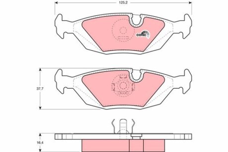 Комплект тормозных колодок из 4 шт. дисков TRW GDB299 (фото 1)