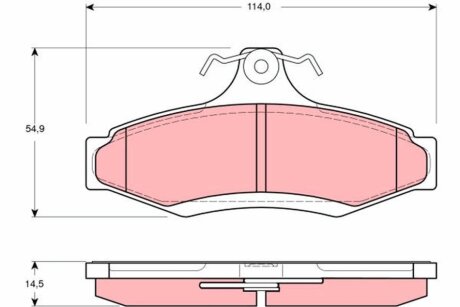 Комплект гальмівних колодок, дискове гальмо TRW GDB3172